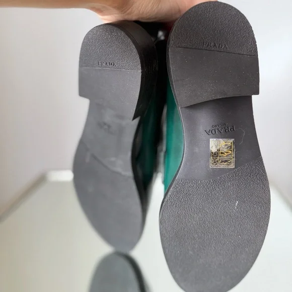 New PRADA Triangle Logo Loafer In Bosco $1,200 39 - Picture 2 of 8